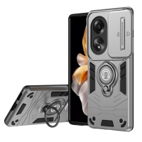 Capa Oppo A58 4G - Protetor de Câmera e Suporte Cinza