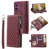 Capa Motorola Moto G55 - Flip Carteira Vinho