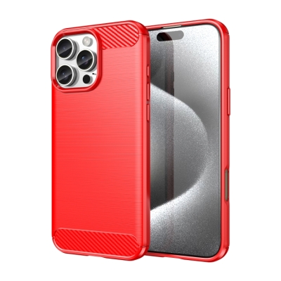 Capinha iPhone 16 PRO MAX - TPU Escovado Vermelho