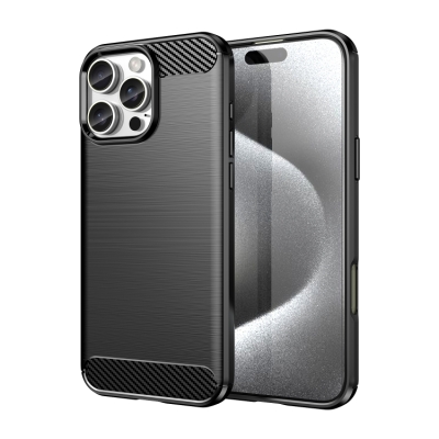 Capinha iPhone 16 PRO MAX - TPU Escovado Preto