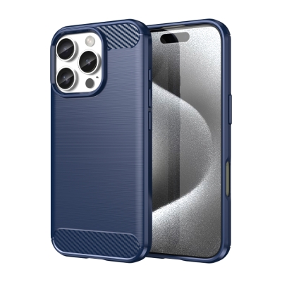 Capa iPhone 16 PRO - TPU Escovado Azul