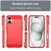 Capa iPhone 16 PLUS - TPU Escovado Vermelho