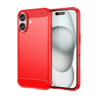 Capa iPhone 16 PLUS - TPU Escovado Vermelho