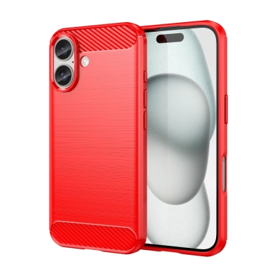 Capa iPhone 16 PLUS - TPU Escovado Vermelho