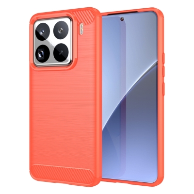 Capinha Celular Xiaomi 15 PRO - TPU Escovado Vermelho