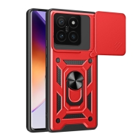 Capa Xiaomi 14T - Protetor de Câmera e Suporte Vermelho