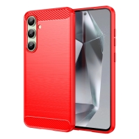 Capa Smartphone Galaxy S24 FE - TPU Escovado Vermelho