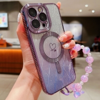 Capa iPhone 16 PRO MAX - Glitter Gradiente MagSafe Roxo