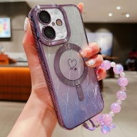 Capa iPhone 16 PLUS - Glitter Gradiente MagSafe Roxo