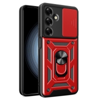 Capa Galaxy M35 5G - Suporte e Protetor de Câmera Vermelho