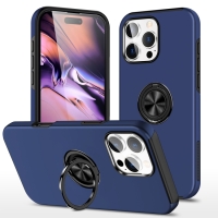 Capinha iPhone 16 PRO MAX - TPU Anel de Suporte Azul