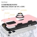 Capinha iPhone 16 PRO MAX - TPU Anel de Suporte Rosa