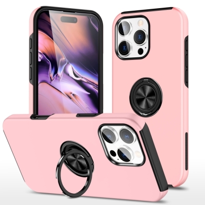 Capinha iPhone 16 PRO MAX - TPU Anel de Suporte Rosa