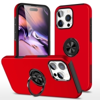 Capa iPhone 16 PRO - TPU Anel de Suporte Vermelho