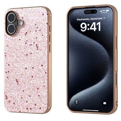 Capinha iPhone 16 PLUS - Glitter Rosê