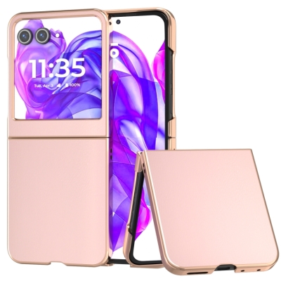 Capa Motorola Razr 50 - Couro PU Rosa