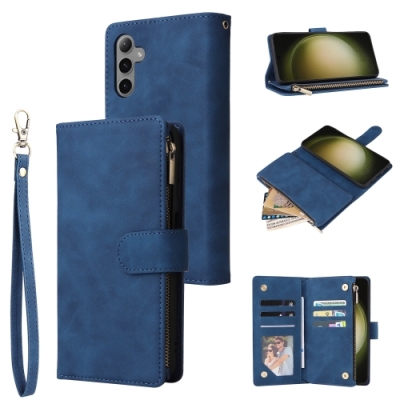 Capa Samsung Galaxy S25+ PLUS - Flip Carteira Azul