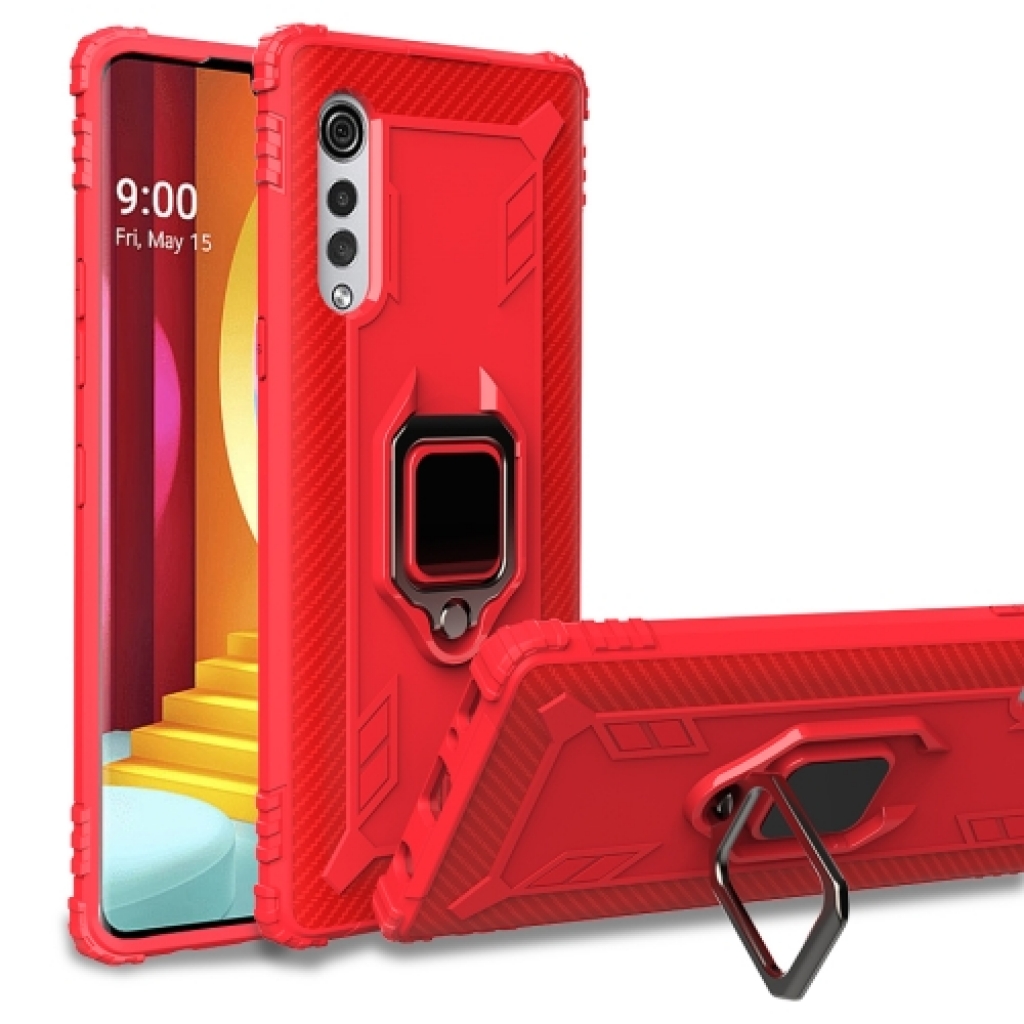 Capa de Celular LG Velvet com Anel de Suporte Vermelho ️