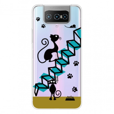Capinha para celular Zenfone 7 Transparente Gato