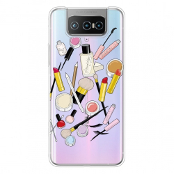 Capinha para celular Zenfone 7 Transparente Maquiagem