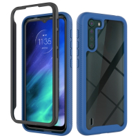 Capa Motorola One Fusion TPU e Plástico Azul