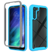 Capa Motorola One Fusion TPU e Plástico Azul Claro