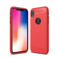 Capa de Celular Iphone XR Fibra de Carbono - Vermelho