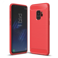 Capa Samsung Galaxy S9 TPU Fibra de Carbono Vermelho