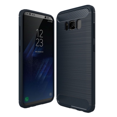 Capa Galaxy S8 Textura Fibra de Carbono Azul Escuro