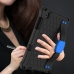 Capa Samsung Tab S6 Lite - Favo de Mel com Alça Preto-Azul