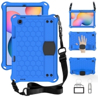 Capa Samsung Tab S6 Lite - Favo de Mel com Alça Azul