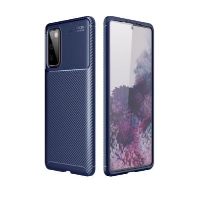 Capinha para celular Samsung S20 FE TPU Fibra de Carbono Azul