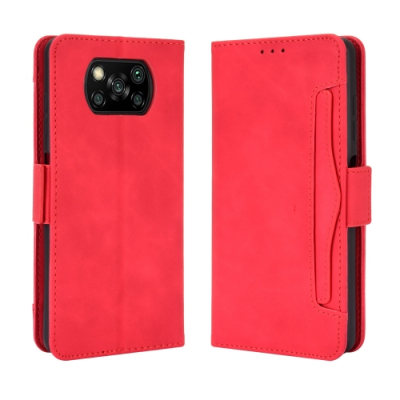 Capa de Couro para Xiaomi Poco X3 NFC Vermelho