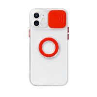Capinha de Celular com Protetor de Câmera para iPhone 13 Pro Max Vermelho