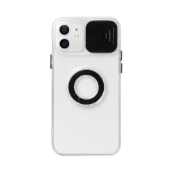 Capa Transparente para iPhone 13 com Protetor de Câmera Preto