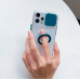 Capa Transparente para iPhone 13 com Protetor de Câmera Azul