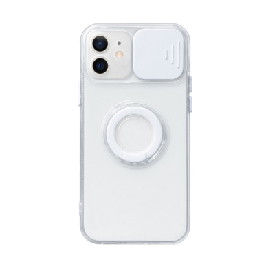 Capa Transparente para iPhone 13 com Protetor de Câmera Branco