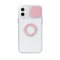 Capa Transparente iPhone 13 com Protetor de Câmera Rosa