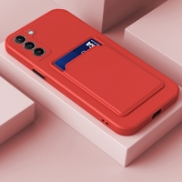 Capa Galaxy S21 FE - TPU com Porta Cartão Vermelho