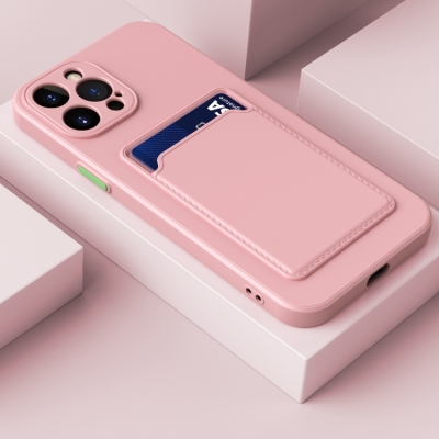 Capa Iphone 14 PRO - TPU Porta Cartão Rosa