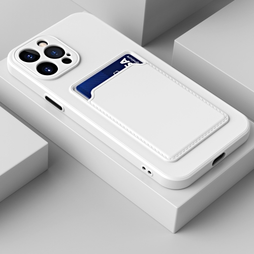 Capa Iphone 14 PRO MAX - TPU Porta Cartão Branco ✔️