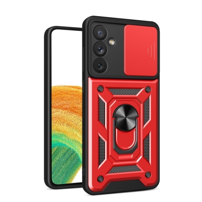 Capa Galaxy A34 - Protetor de Câmera e Suporte Vermelho
