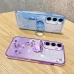 Capa Galaxy S24 FE - Glitter com Anel de Suporte Azul