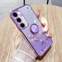 Capa Galaxy S24 FE - Glitter com Anel de Suporte Roxo