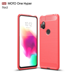 Capa para Motorola One Hyper TPU Fibra de Carbono Vermelho