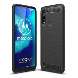 Capa Motorola Moto G8 Power Lite TPU Fibra de Carbono Preto