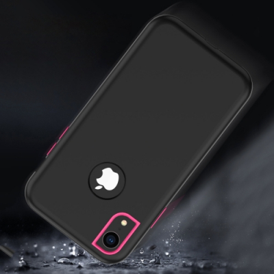 Capa para Iphone XR TPU e Plástico - Preto+Rosa