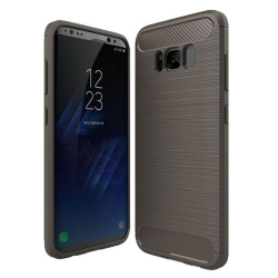 Capa Samsung S8 Plus Textura Fibra de Carbono Cinza
